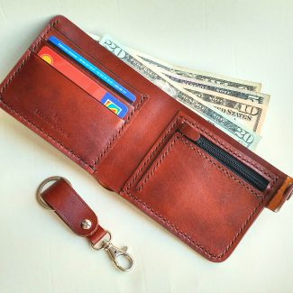 Кожаный кошелек с молнией