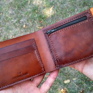 Кожаный кошелек с молнией