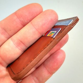 Leather front pocket